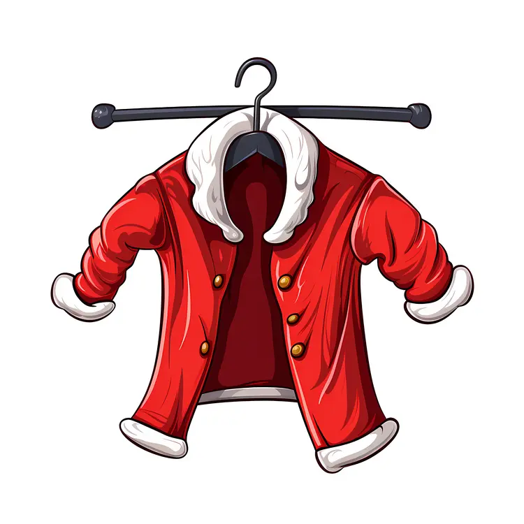 Red Santa Coat with Buttons