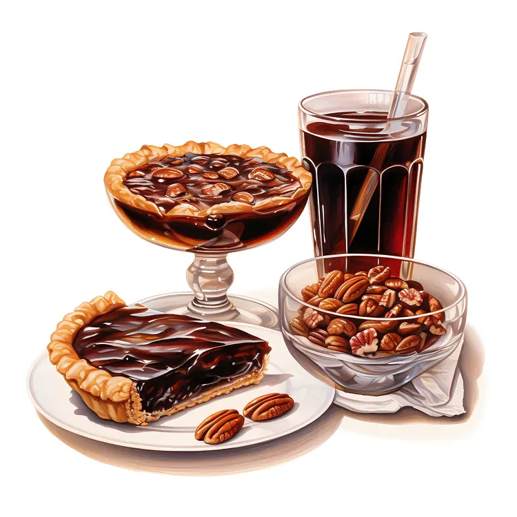 Delicious Pecan Pie with Chocolate and Nuts