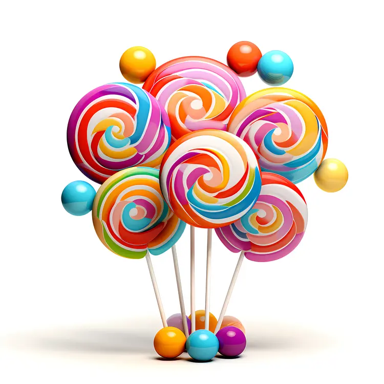 Colorful Swirl Lollipops
