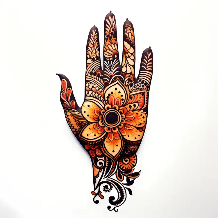 Floral Henna Hand Design