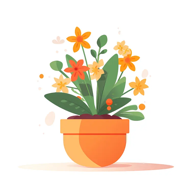 Colorful Potted Flowers
