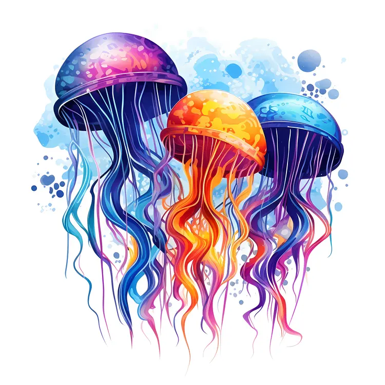 Colorful Jellyfish in Vibrant Waters