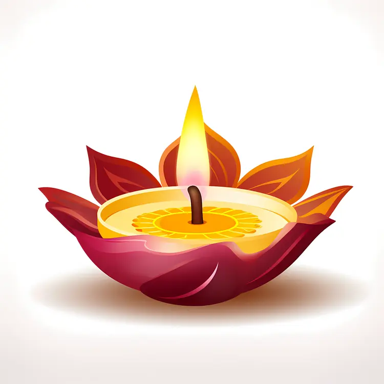 Artistic Decorative Candle with Flame