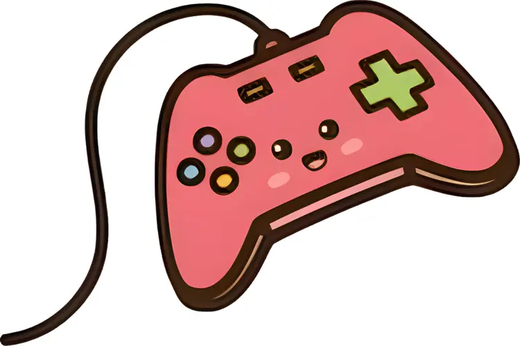 Pink Game Controller with Cute Face