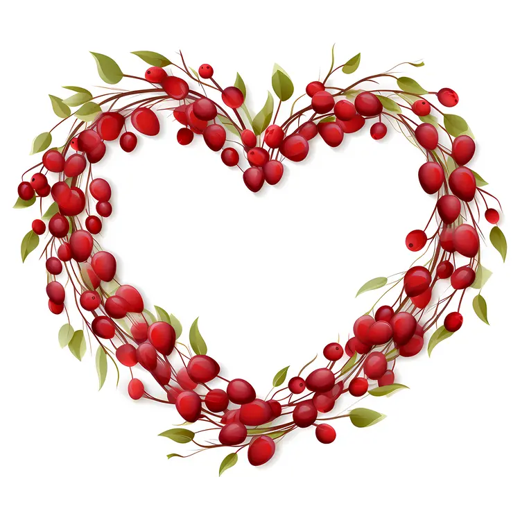 Heart-shaped Berry Wreath for Valentine's Day Decor