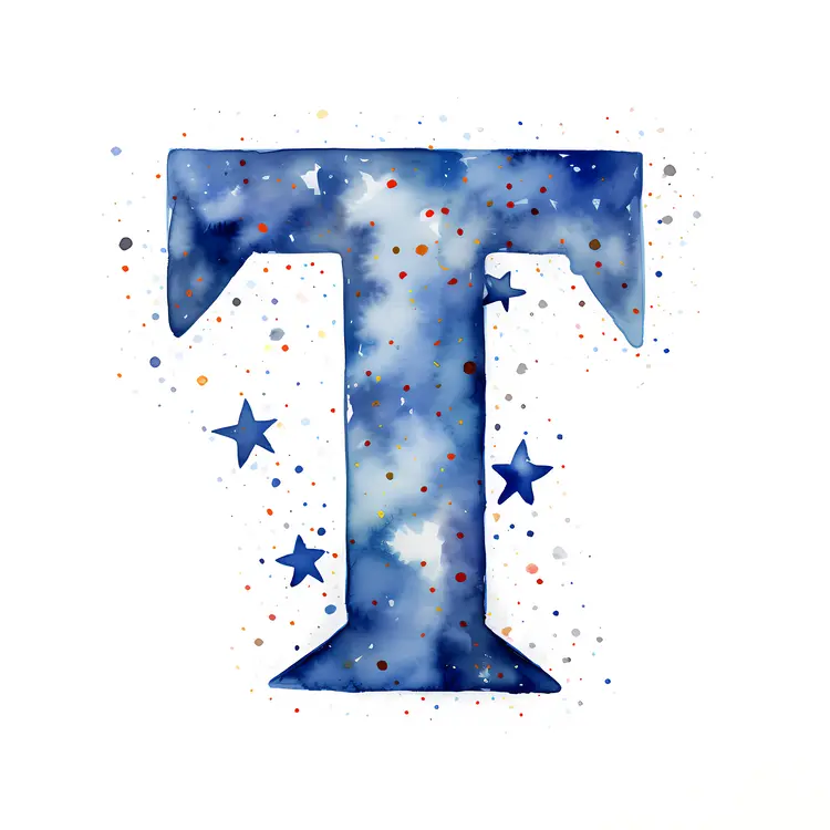 Galaxy Blue T Letter