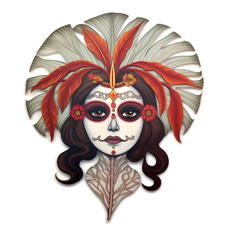 Artistic Sugar Skull Mask for Day of the Dead Celebration