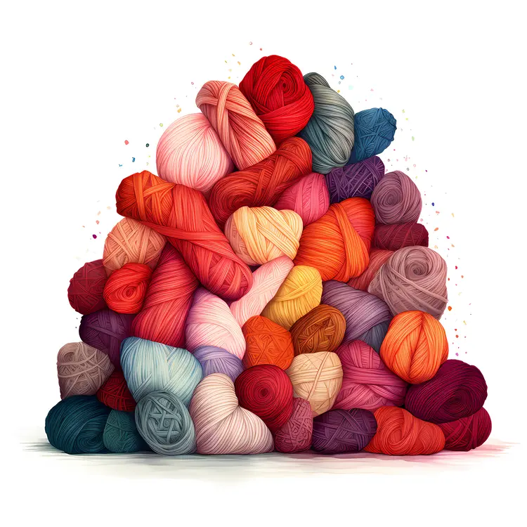 Pile of Colorful Yarn Balls
