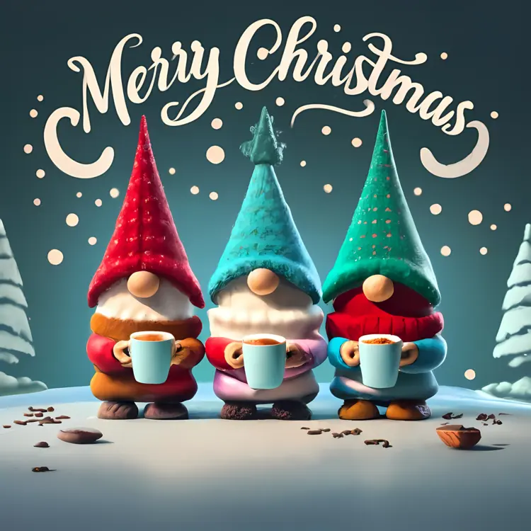 Merry Christmas with Gnomes and Hot Drinks