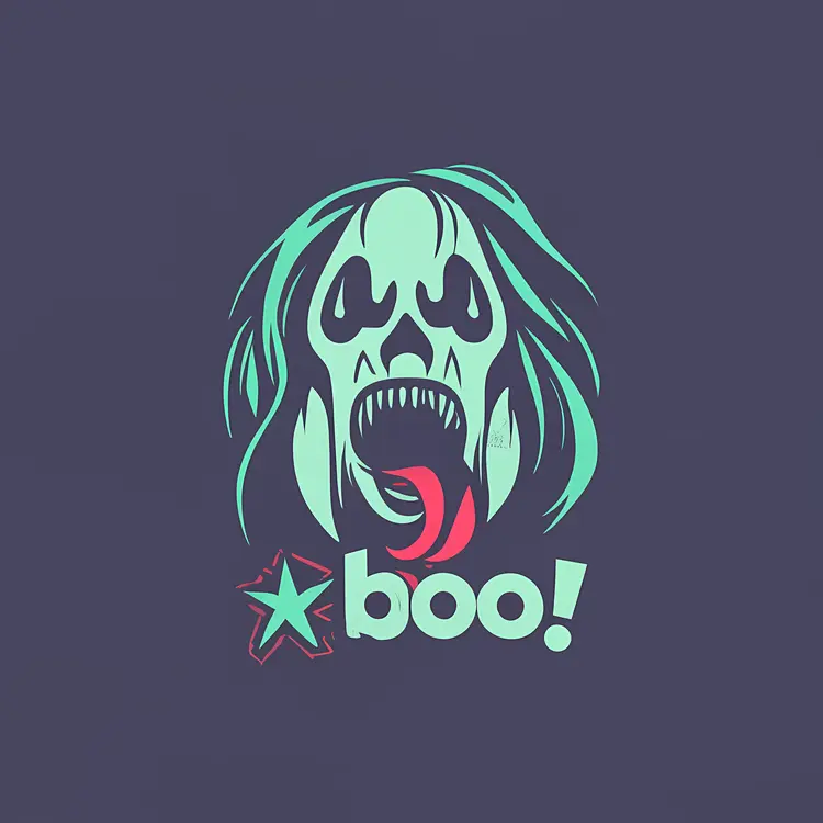 Screaming Ghost Saying Boo