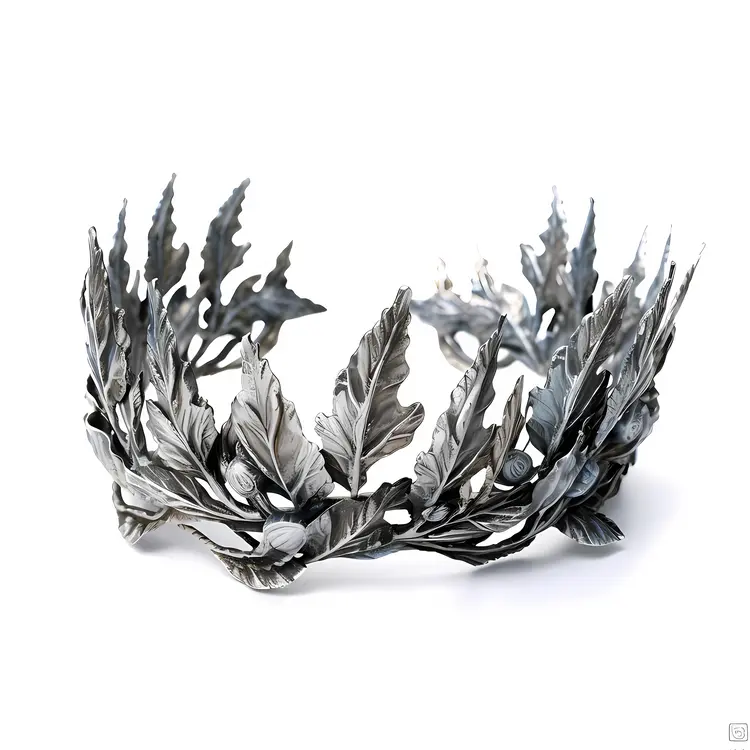 Elegant Silver Leaf Crown