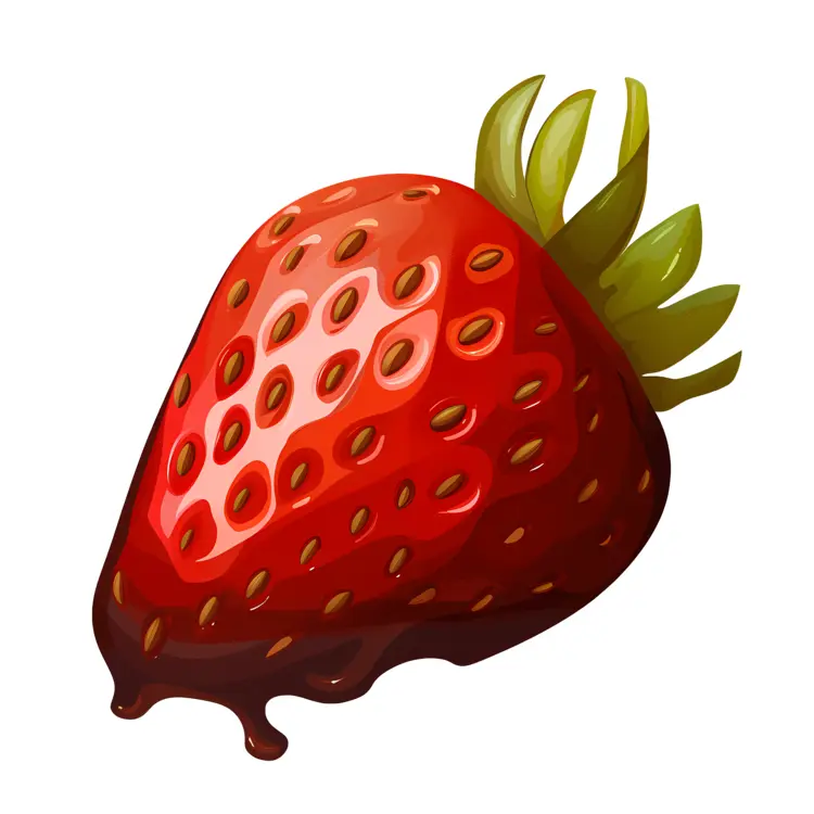 Strawberry with Chocolate Drizzle