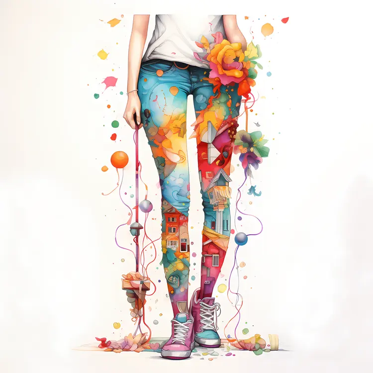 Colorful Artistic Jeans