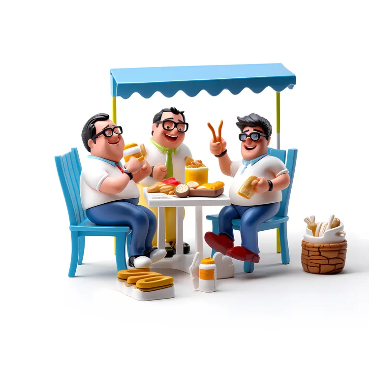 Men Eating Together