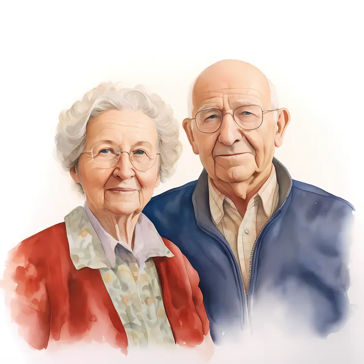 Portrait of an Elderly Couple for Grandparents Day Celebration