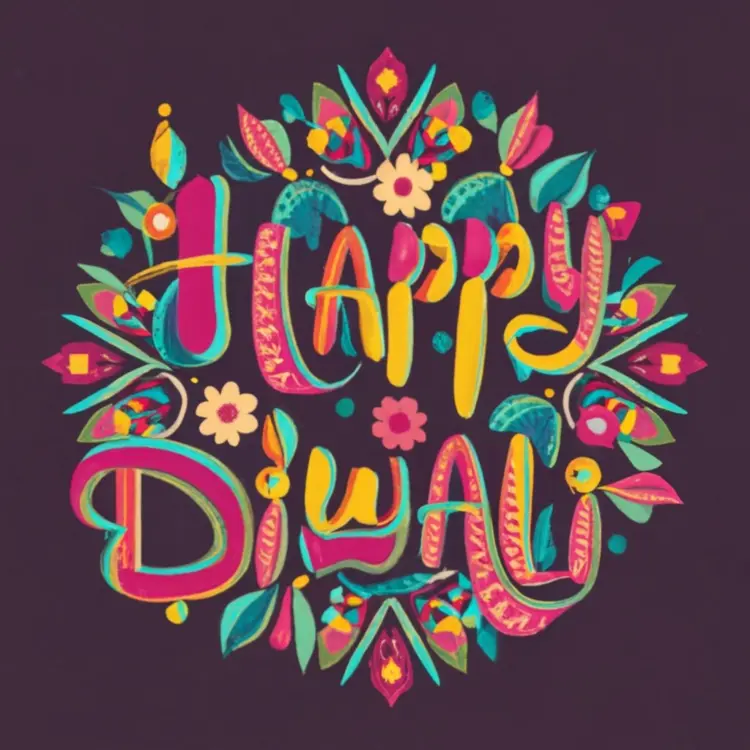 Happy Diwali with Colorful Floral Design