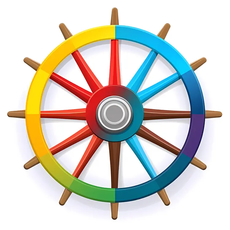 Colorful Ship Wheel Illustration