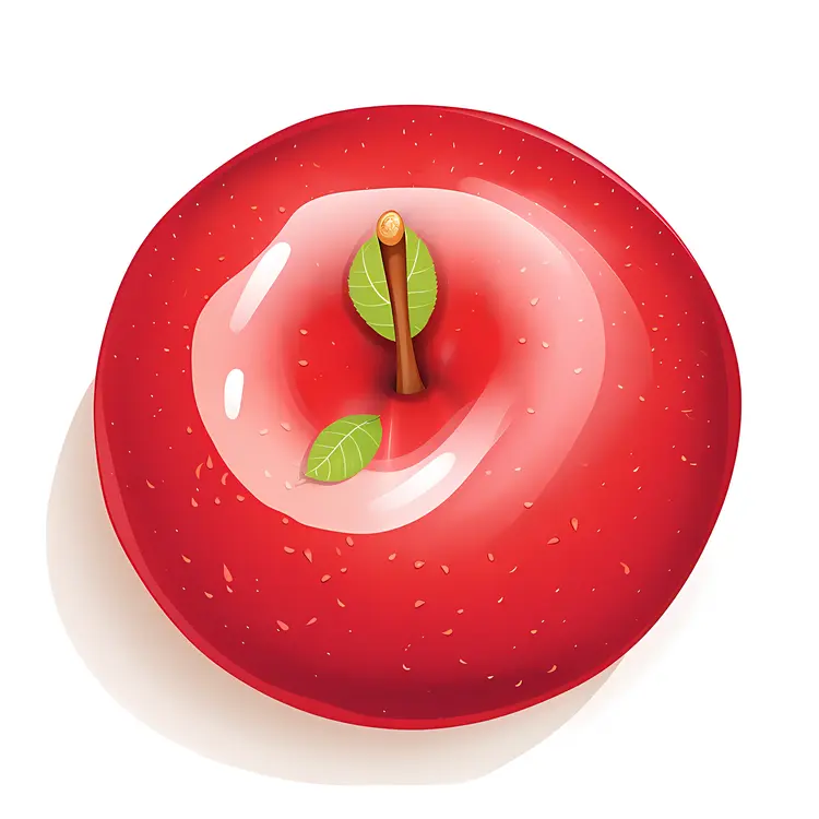Shiny Red Apple Illustration