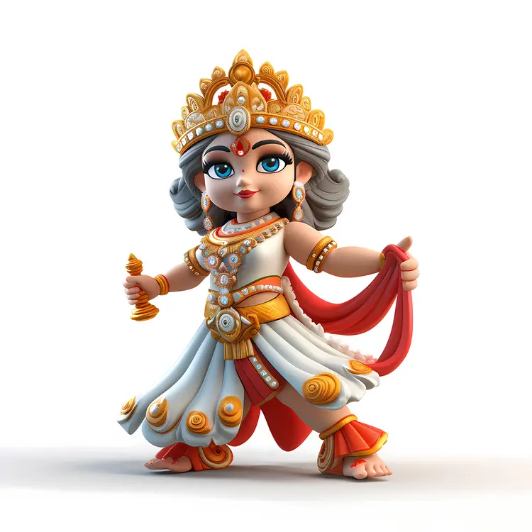 Cute Goddess Figurine Holding Lamp