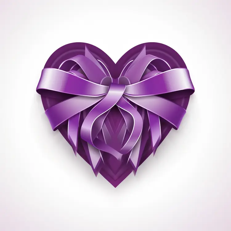 Beautiful Purple Heart Ribbon for Gift Decoration