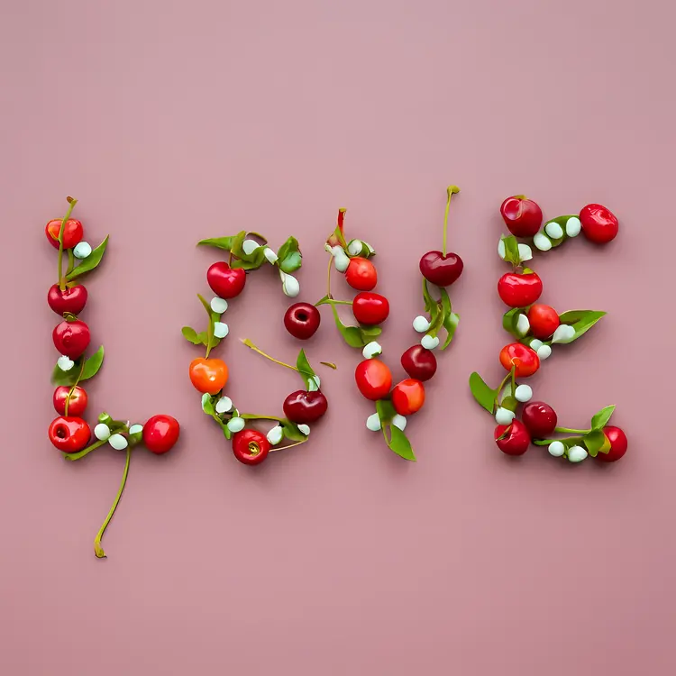 Cherry Love Word Art
