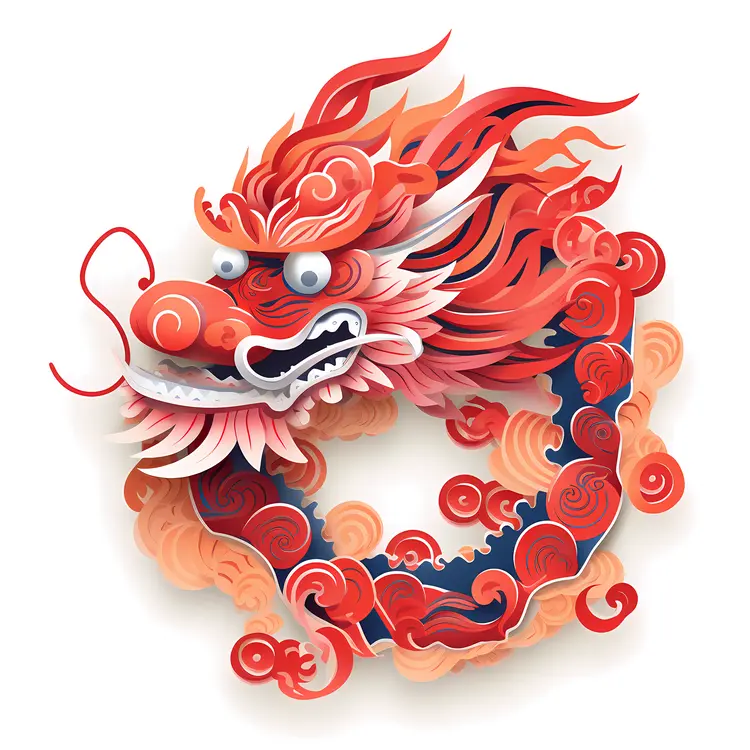 Red Dragon Head Illustration