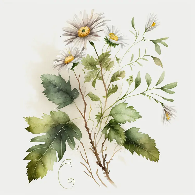 Beautiful Daisy Botanical Illustration