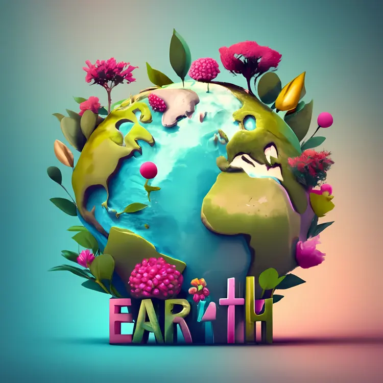 Earth with Nature Elements