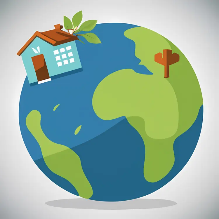 Earth with a House and Tree