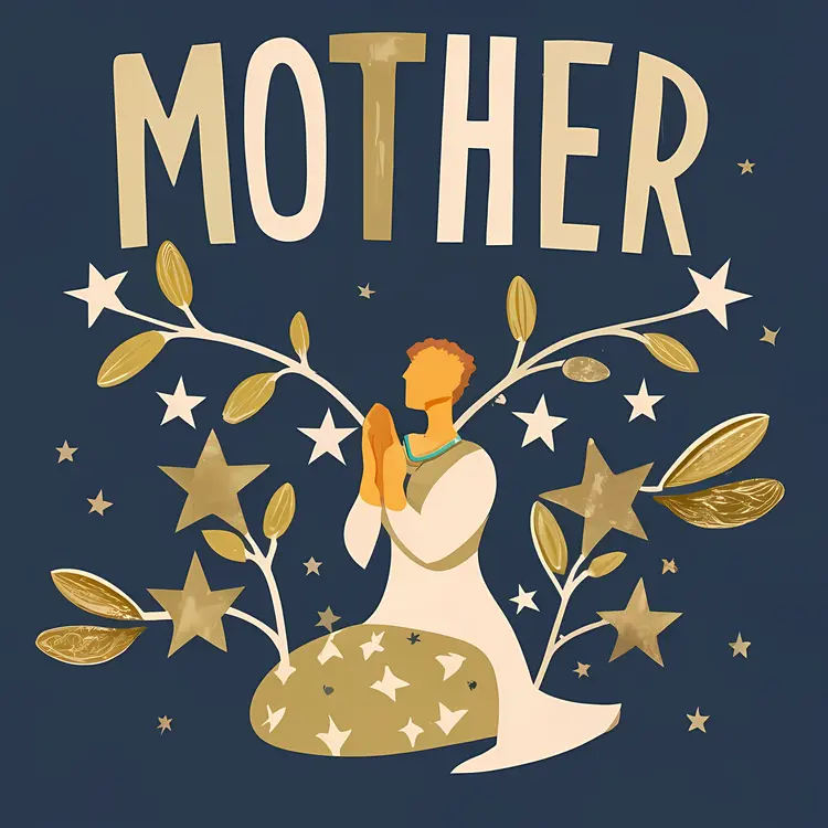 Mother Tribute Text with Stars