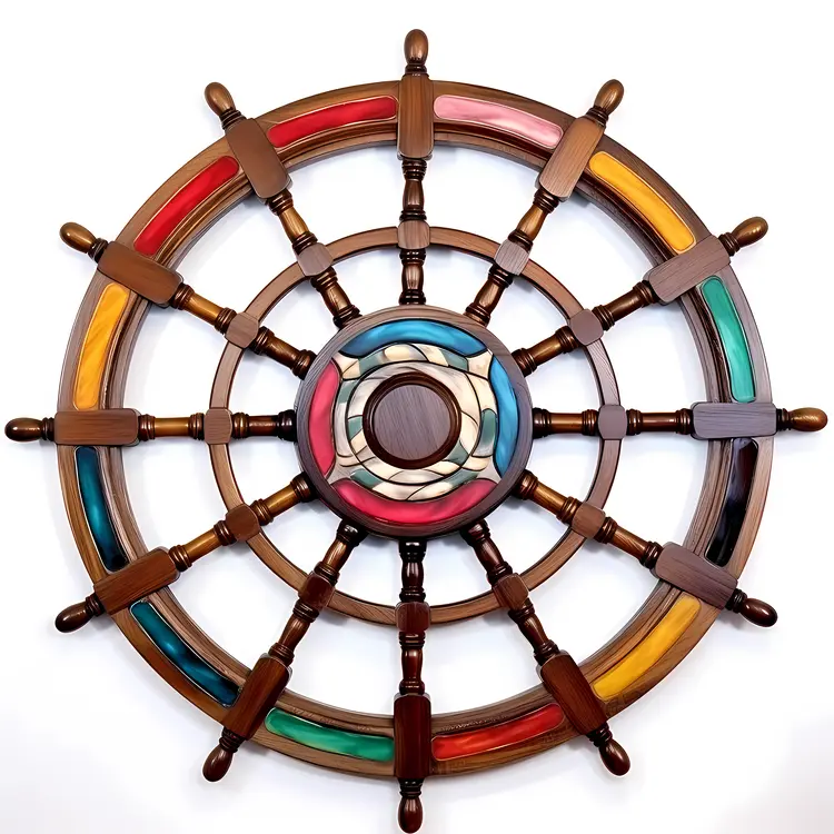 Colorful Ship Wheel for Nautical Decor
