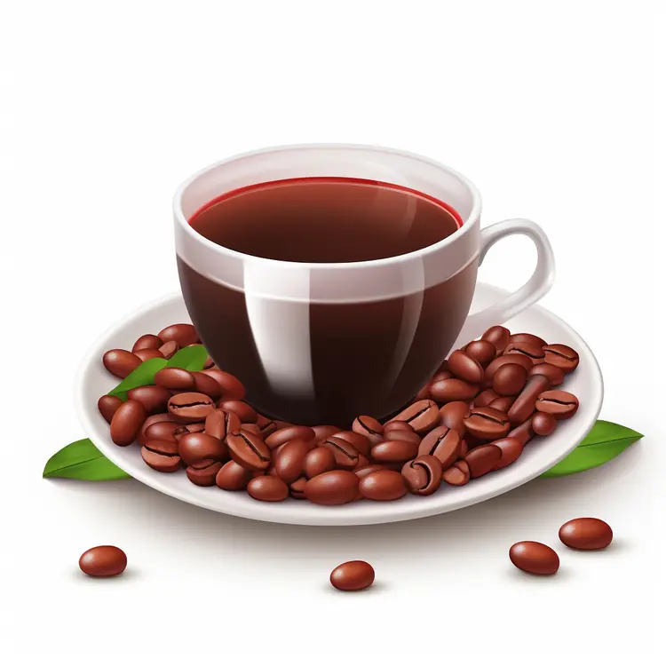 Coffee Cup with Beans on Saucer