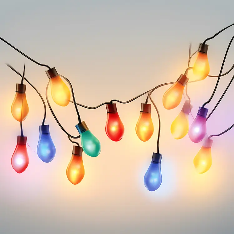 Colorful String Lights with Teardrop Bulbs