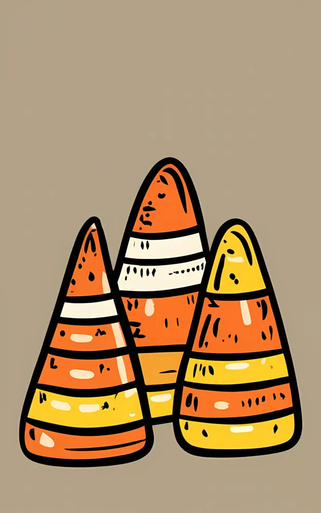 Colorful Candy Corn Illustration for Halloween