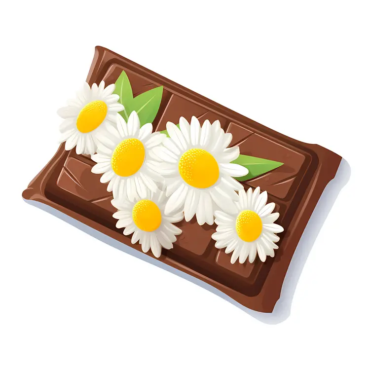 Chocolate Bar with Daisies Decoration