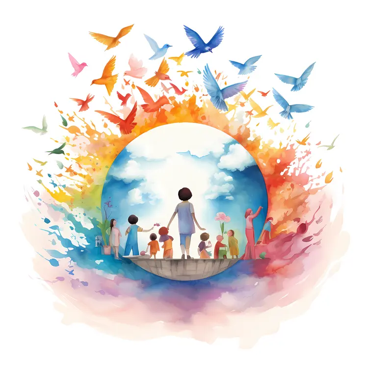People and Birds Around the Earth