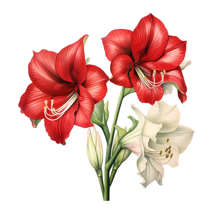 Red and White Flower Cluster