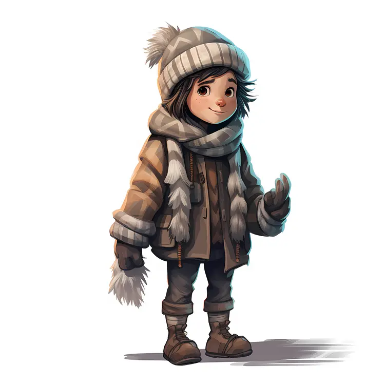 Cute Child in Winter Outfit
