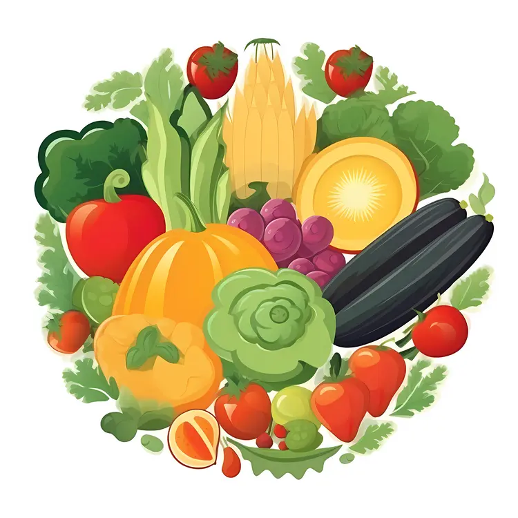 Assorted Vegetables Illustration