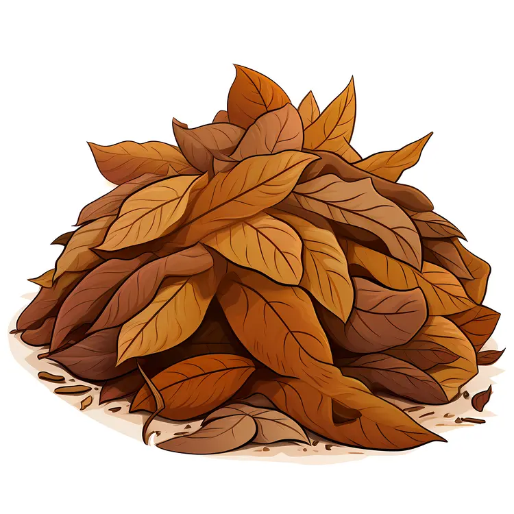Brown Leaves Pile for Autumn Season