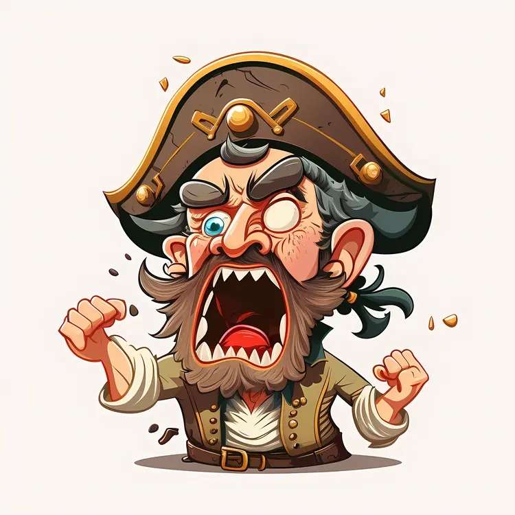 Angry Cartoon Pirate Illustration