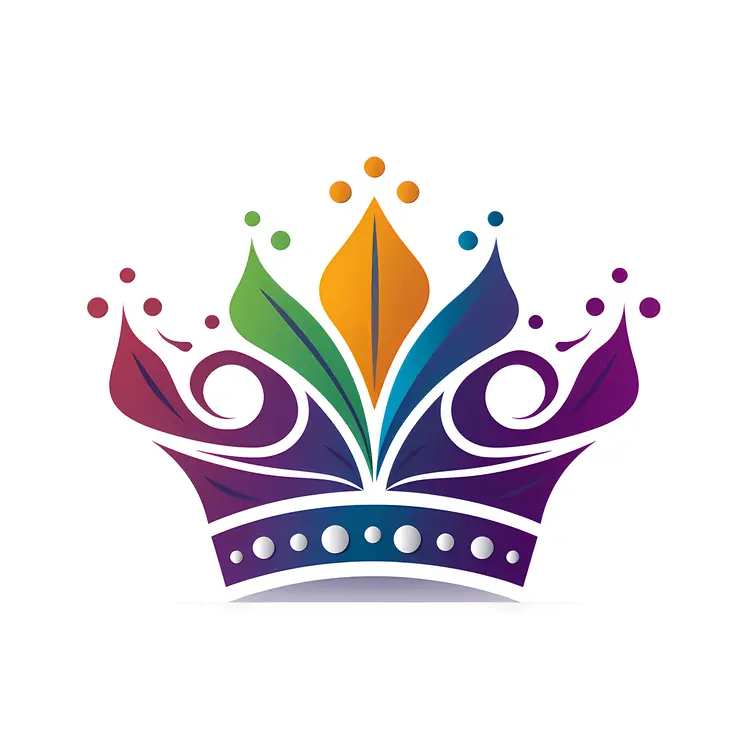 Colorful Crown with Swirls