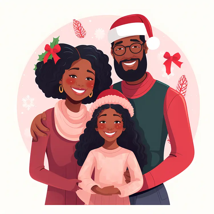 Family with Santa Hat