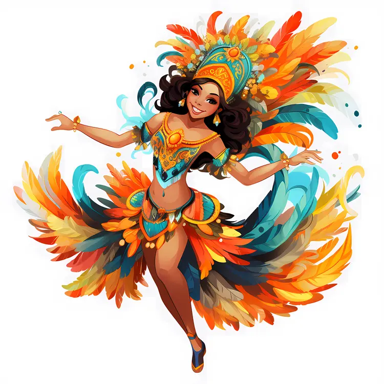 Carnival Dancer in Colorful Costume