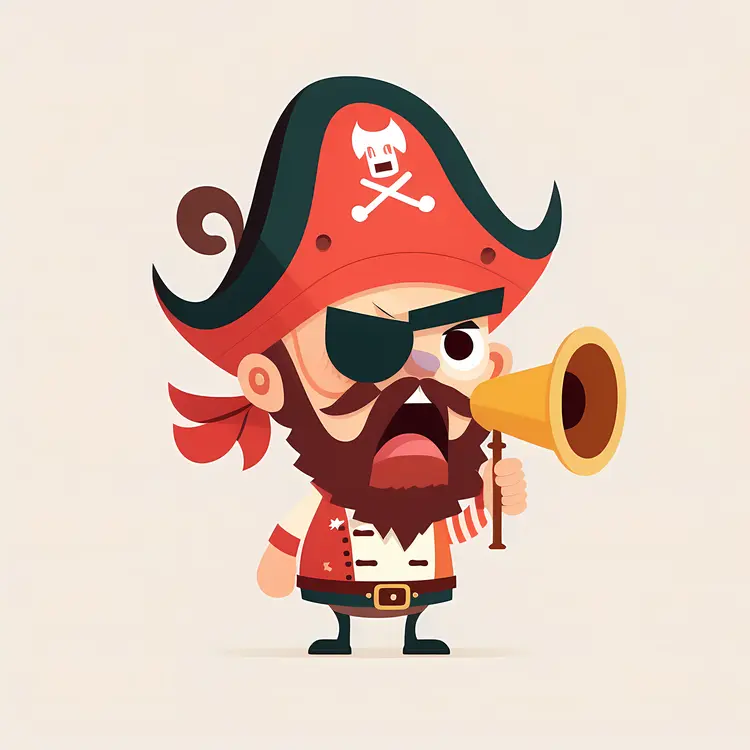 Cute Pirate Cartoon Illustration