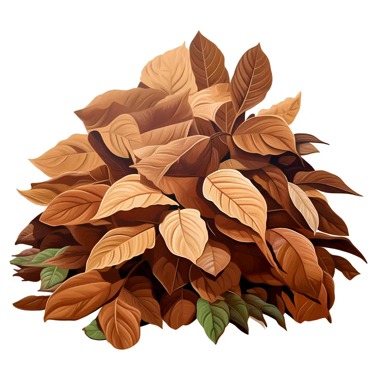 Pile of Brown Autumn Leaves