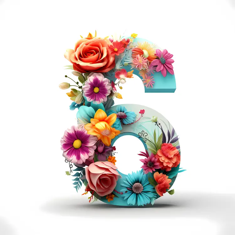 Colorful Floral Number 6