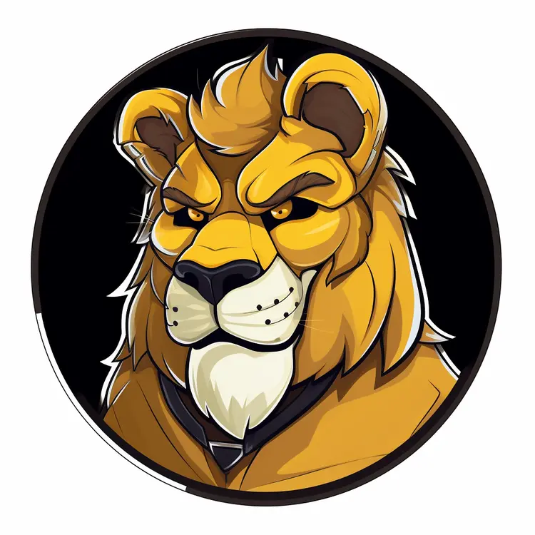 Fierce Cartoon Lion Illustration