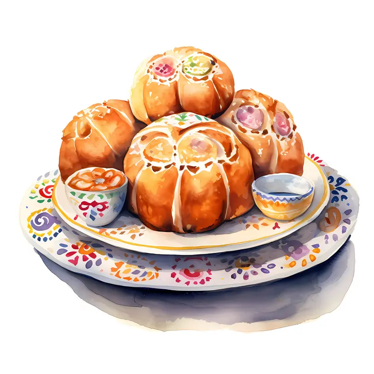 Bread and Cups Illustration