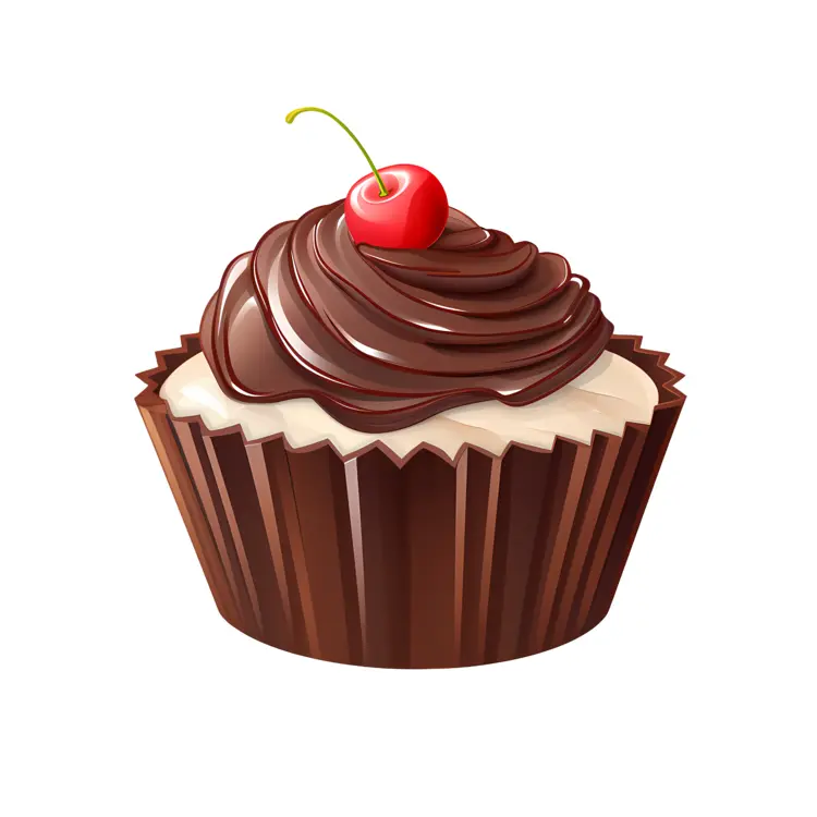 Chocolate Cupcake with Cherry on Top